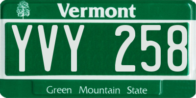 VT license plate YVY258