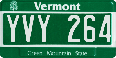 VT license plate YVY264