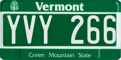 VT license plate YVY266