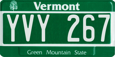 VT license plate YVY267