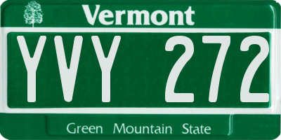 VT license plate YVY272