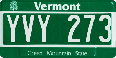 VT license plate YVY273