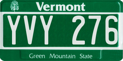 VT license plate YVY276