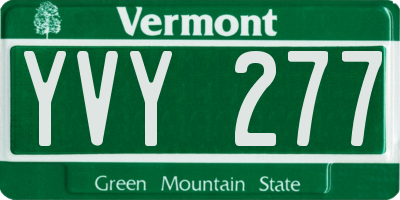 VT license plate YVY277