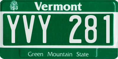 VT license plate YVY281