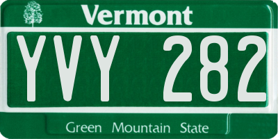 VT license plate YVY282