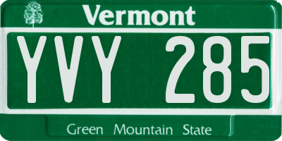 VT license plate YVY285