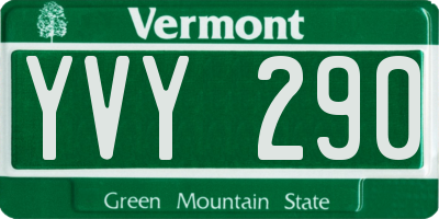 VT license plate YVY290