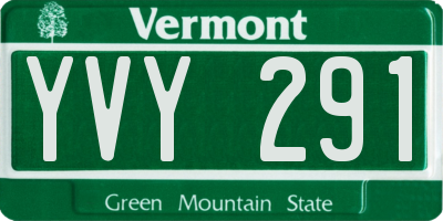VT license plate YVY291