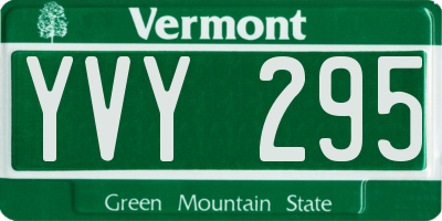 VT license plate YVY295