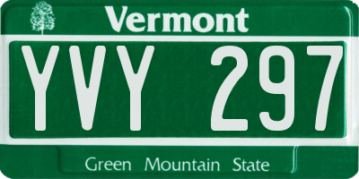 VT license plate YVY297