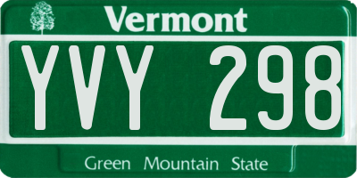 VT license plate YVY298