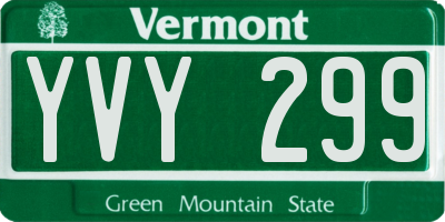 VT license plate YVY299