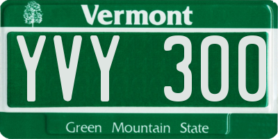 VT license plate YVY300