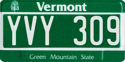 VT license plate YVY309