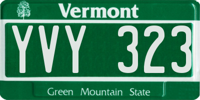 VT license plate YVY323