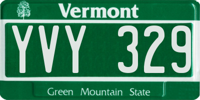 VT license plate YVY329