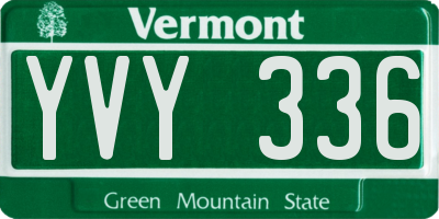 VT license plate YVY336