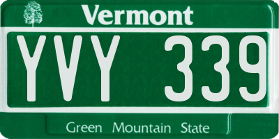 VT license plate YVY339