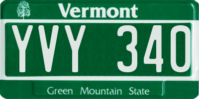 VT license plate YVY340