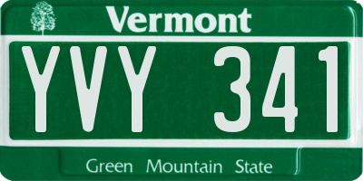 VT license plate YVY341