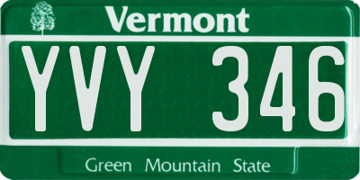 VT license plate YVY346