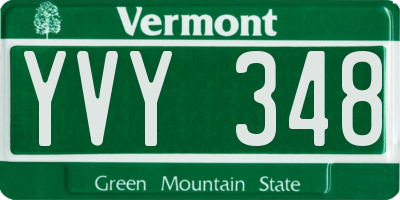 VT license plate YVY348