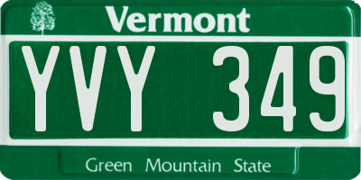 VT license plate YVY349