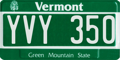 VT license plate YVY350