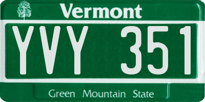 VT license plate YVY351