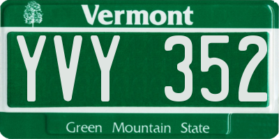 VT license plate YVY352