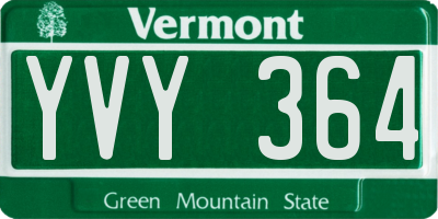 VT license plate YVY364