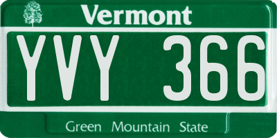 VT license plate YVY366
