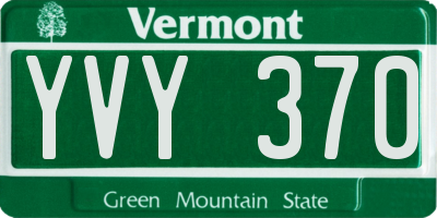 VT license plate YVY370