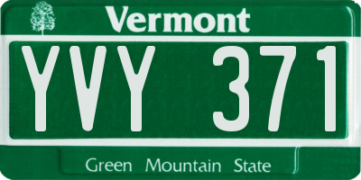 VT license plate YVY371