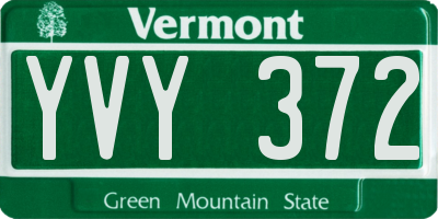 VT license plate YVY372