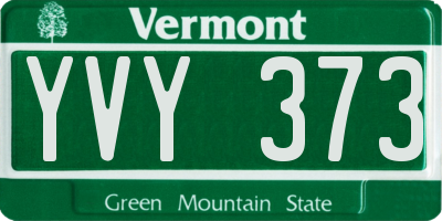 VT license plate YVY373