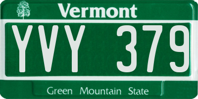 VT license plate YVY379