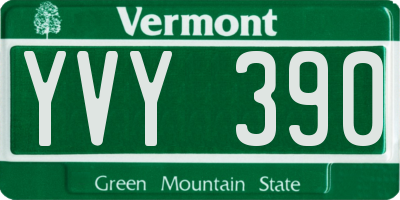 VT license plate YVY390