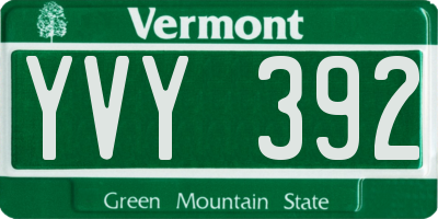 VT license plate YVY392