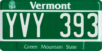 VT license plate YVY393