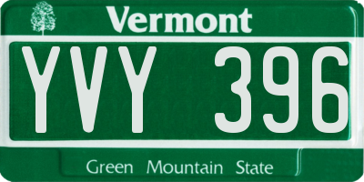 VT license plate YVY396
