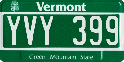 VT license plate YVY399