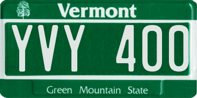 VT license plate YVY400