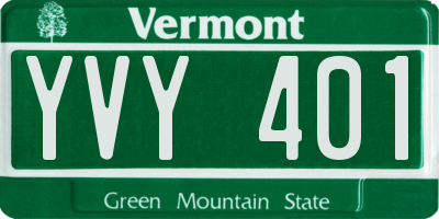 VT license plate YVY401