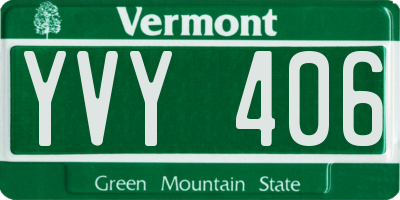 VT license plate YVY406