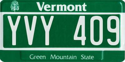 VT license plate YVY409