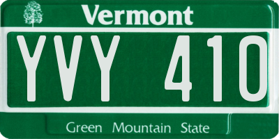 VT license plate YVY410