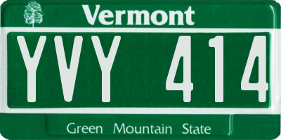 VT license plate YVY414