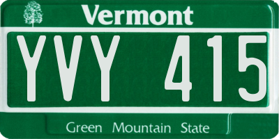 VT license plate YVY415